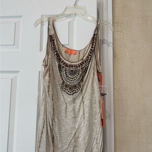 Hale Bob Beaded Cream Sleeveless Top
